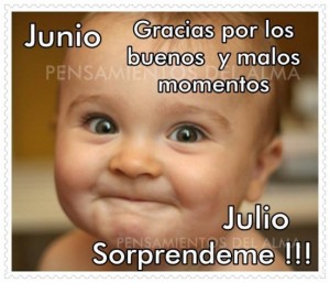adiós mes de junio y sorprendeme julio