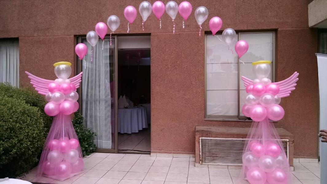 Imagenes de decoracion con globos para bautizo de una niña