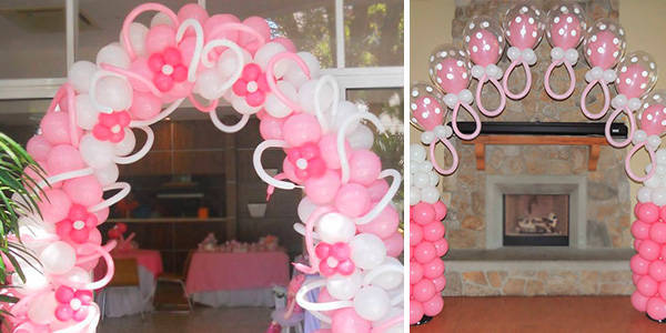 Imagenes de decoracion con globos para bautizo de una niña