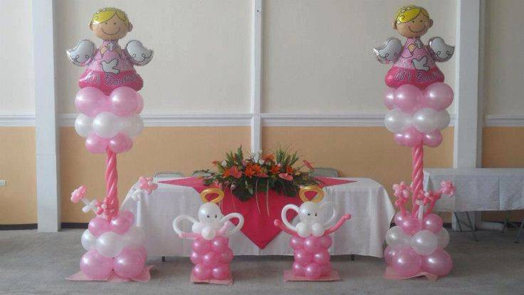 Imagenes de decoracion con globos para bautizo de una niña