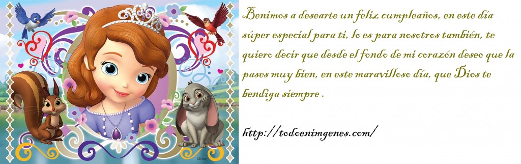 ▷ Imágenes de feliz cumpleaños con la princesita sofia