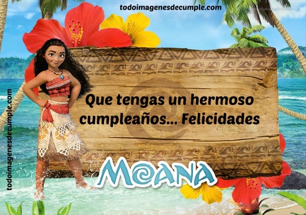 Imágenes de feliz cumpleaños con moana para compartir