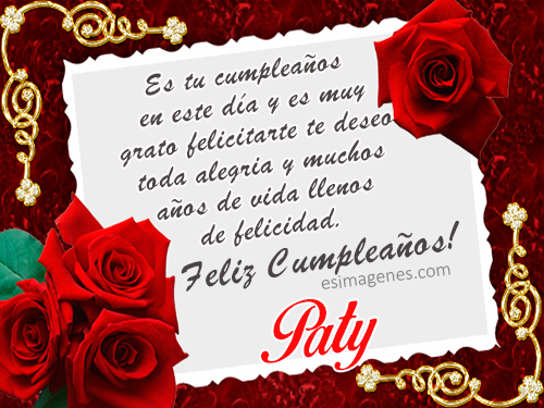 Imágenes de feliz cumpleaños hermosas paty