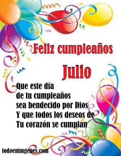 Imágenes de feliz cumpleaños Julio para compartir