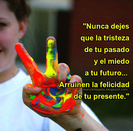 Nunca dejes que la tristeza de tu pasado y el miedo a tu futuro...