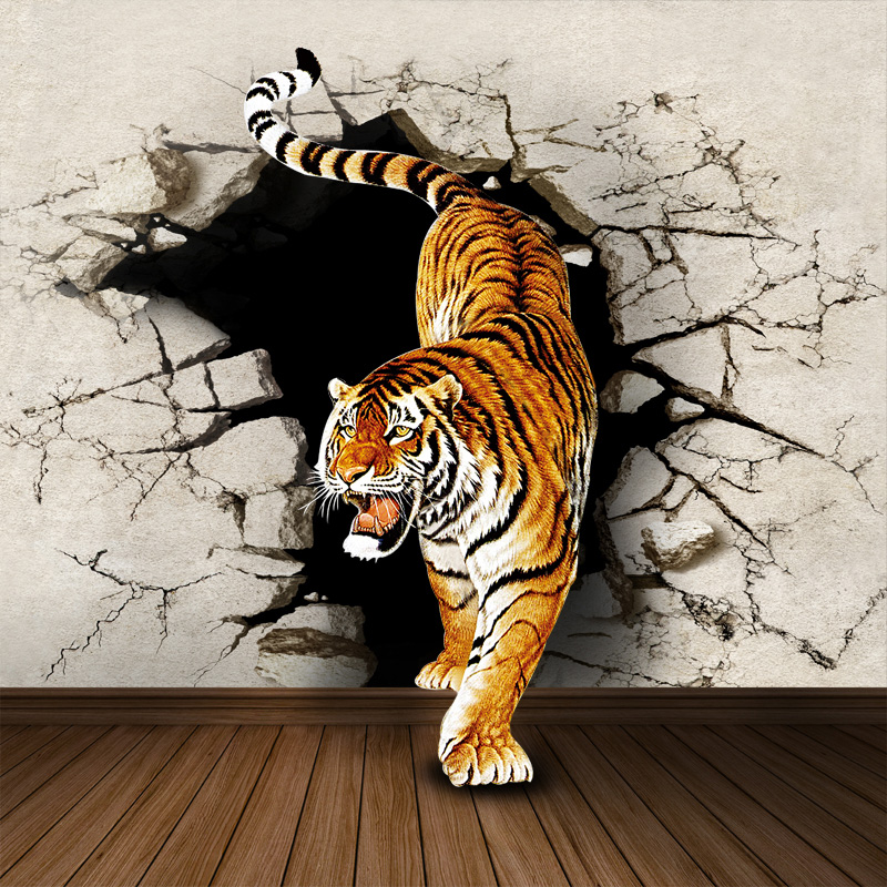 Mural-3d-tridimensional-papel-pintado-moderno-breve-pared-del-sofá-del-dormitorio-Mural-tigre-rinoceronte-3d