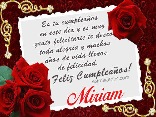Imágenes lindas de feliz cumpleaños Miriam