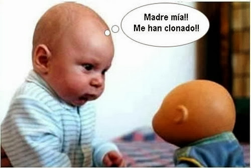 Chiste gráfico de bebes, me clonaron