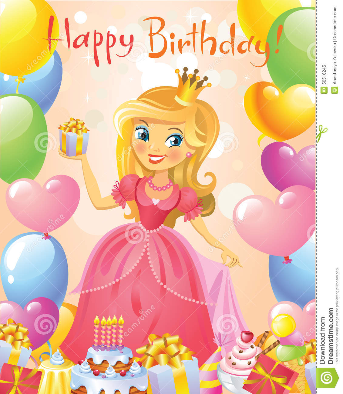feliz-cumpleaños-princesa-tarjeta-de-felicitación-50516245